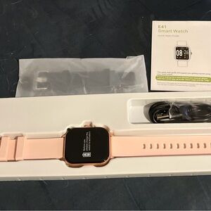 Letsfit Smart Watch Gold Bezel PinkBlack new in open box-Reduced Shipping!